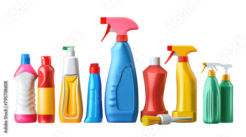 Cleaning Supplies on transparent background