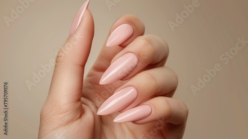 Manicure and Hands Spa. Beautiful Woman hand closeup. Manicured nails and Soft hands skin. Beauty treatment. Beautiful woman's nails with beautiful baby boomer manicure,