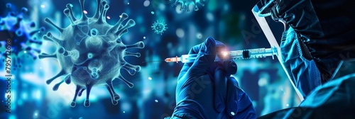 Vaccinologists employ advanced molecular techniques to design vaccines that elicit strong immune responses against specific viruses, ensuring public health safety, science concept photo
