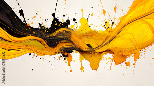 A digital art piece showing Earth transforming into abstract splashes of yellow liquid, illustrating change and fluidity photo