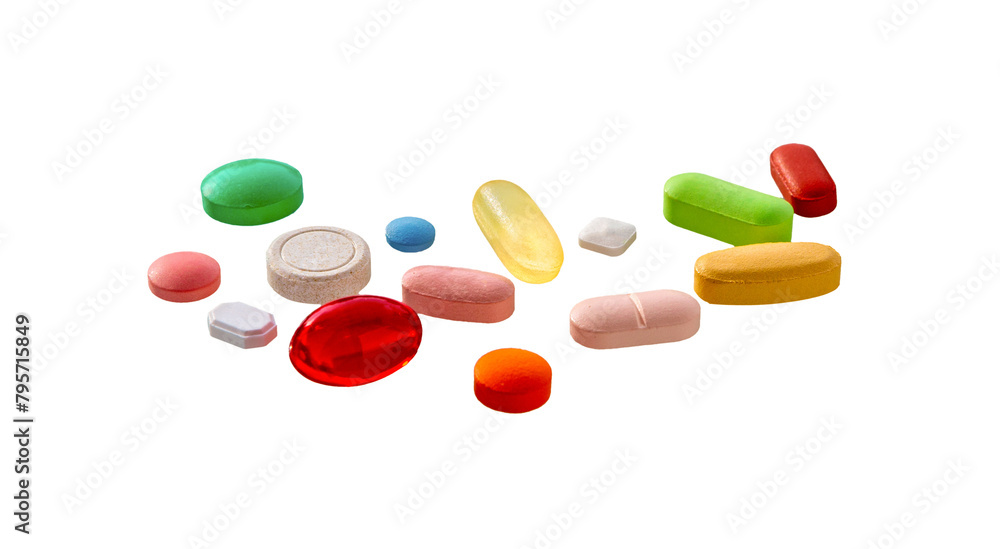 Set of different pill.