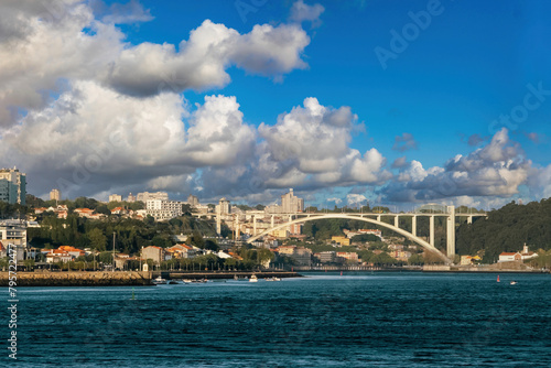 Arrabida bridge and view of the Douro river. Porto, Portugal. photo