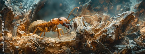 A voracious termite, consuming wood and aiding in decomposition