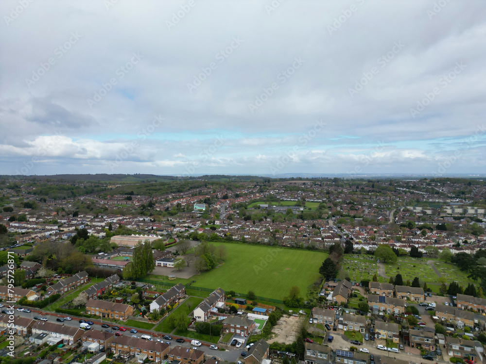 Aerial View of Residential District of Strood Town of Rochester, England United Kingdom. 