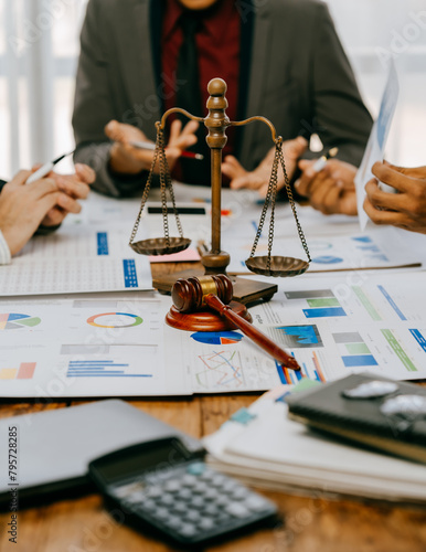 Принти на полотні Consultation between attorney and employer about the tax laws for buying houses