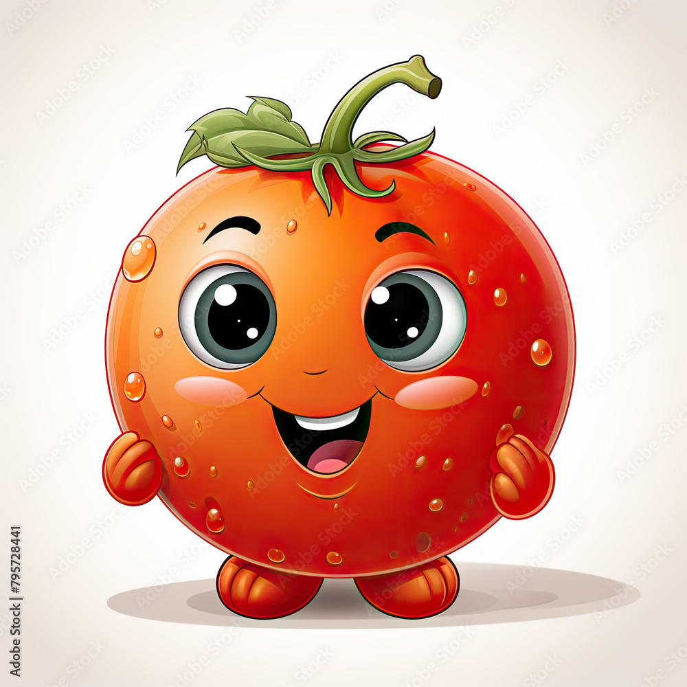 Fototapeta premium Watercolor Tomato vector, clipart Illustration, Generative Ai