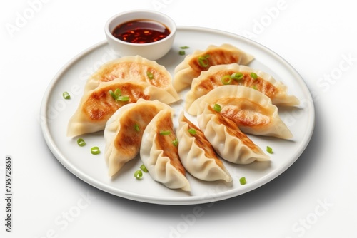 Gyoza dumpling plate food.