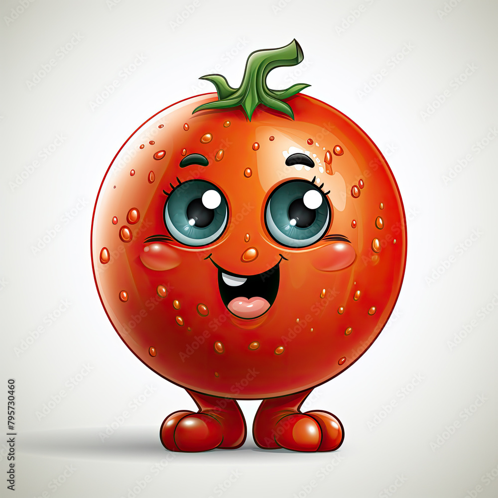 Fototapeta premium Watercolor Tomato vector, clipart Illustration, Generative Ai