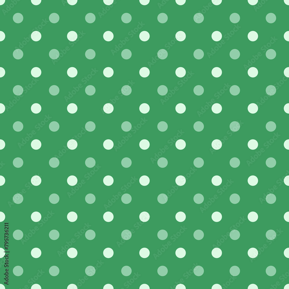 Simple, seamless green polka dot background