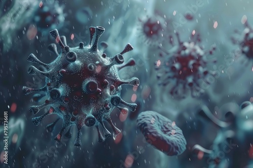 Illustration - coronavirus, infection, bird flu, danger, pandemic, medicine concept.