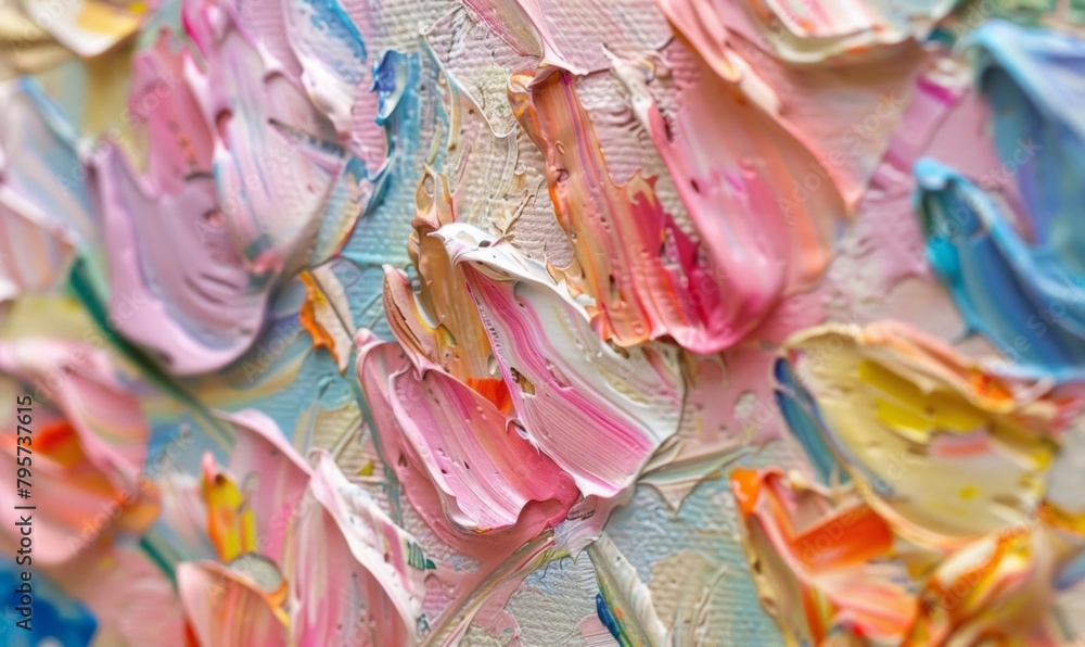 Impasto Technique in Multicolored Abstract Painting