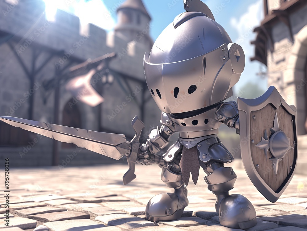 Fototapeta premium Cute knight character
