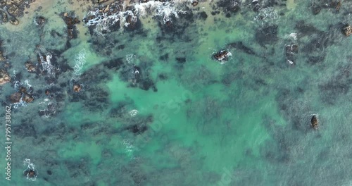 Aerial view of sunrise sea landscape photo