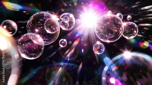 Fantasy Bubbles with Light Flares and Prism Effects © irissca
