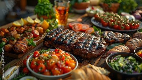 A social media post inviting friends to a backyard barbecue party with the promise of delicious food and fun games