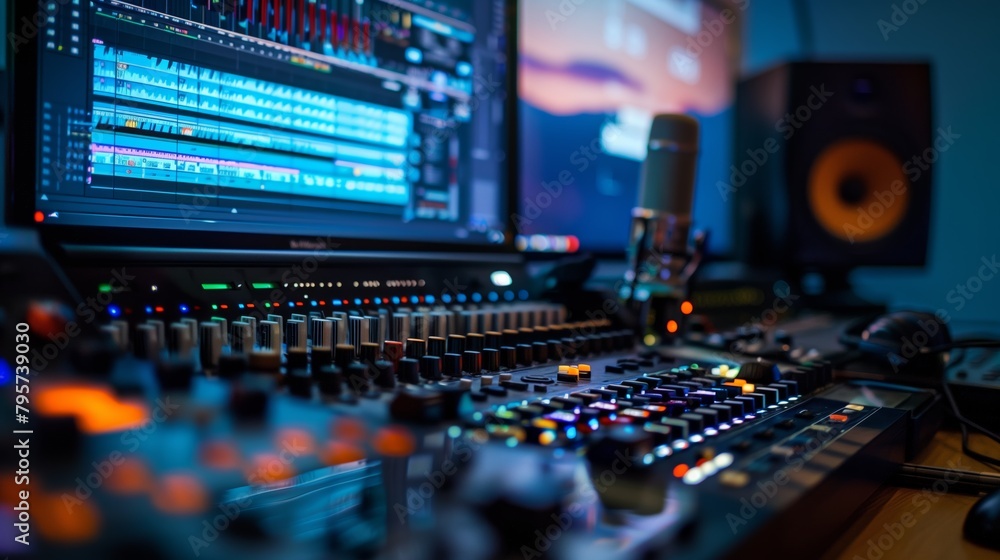 Advanced Mixing Console in Recording Studio Advanced Mixing Console in Recording Studio