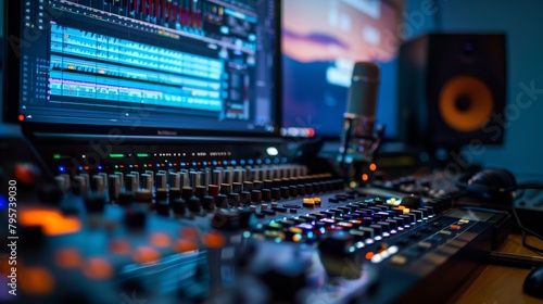 Advanced Mixing Console in Recording Studio