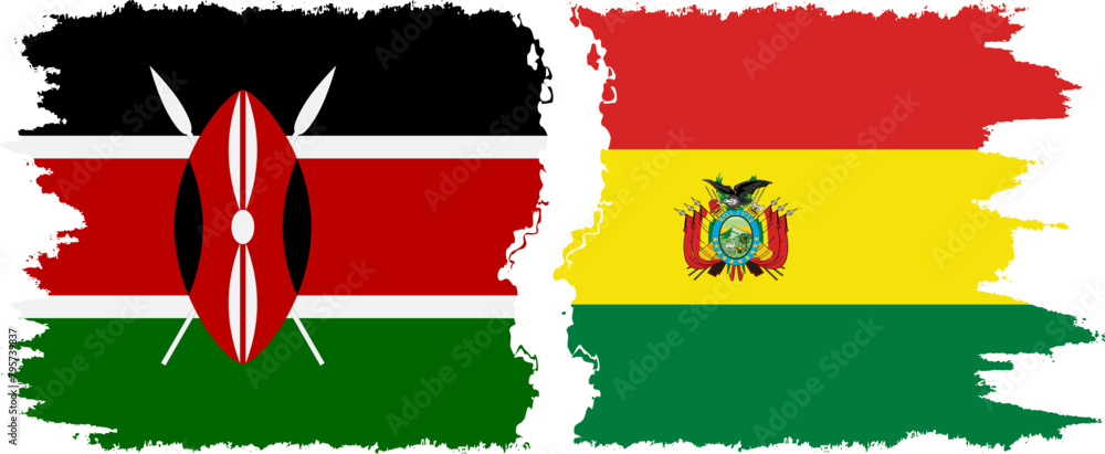 Bolivia and Kenya grunge flags connection vector Bolivia and Kenya grunge flags connection vector