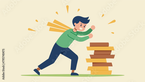 A drawing of a person breaking a stack of wooden boards paired with an explanation of how the physical aspects of martial arts can release