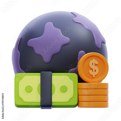 world economy 3D Illustration