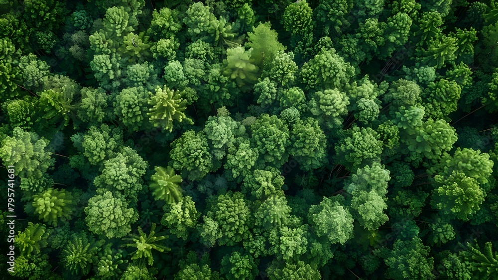 Promoting Environmental Stewardship and Carbon Capture Through Aerial Views of Sustainable Forests. Concept Environment, Aerial Views, Sustainable Forests, Carbon Capture, Stewardship
