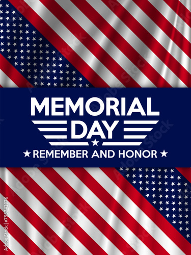 Memorial day background. National holiday of the USA. Vector illustration.