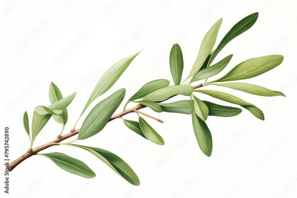 Olive branch plant herbs leaf.