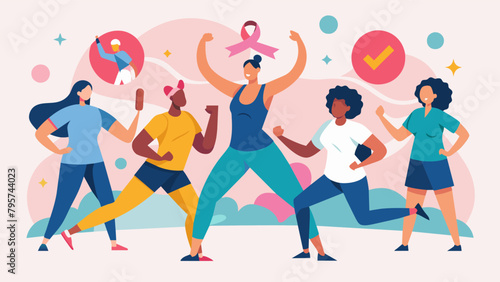 A group of cancer survivors taking a selfdefense course to empower themselves and regain a sense of control over their bodies.