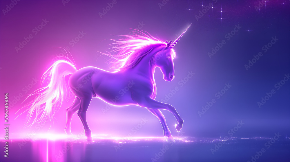Abstract light ai magical unicorn , digital illustration Abstract light ai magical unicorn , digital illustration