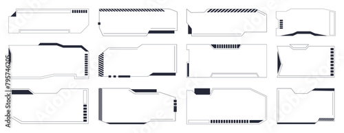 Set of geometric abstract frame in trendy style. Minimal forms for web design, posters, game.