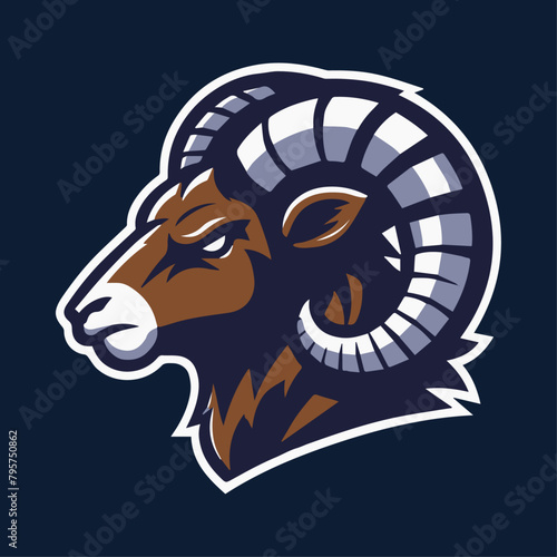 Ram Vector Sports Mascot Logo: Robust & Resolute Emblem for Unyielding Team Spirit