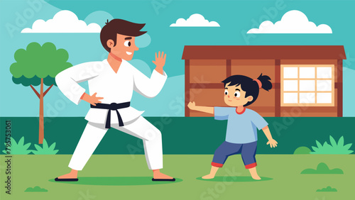 A parent watches proudly as their child practices their katas in the backyard knowing how much effort and determination it takes to prepare for photo