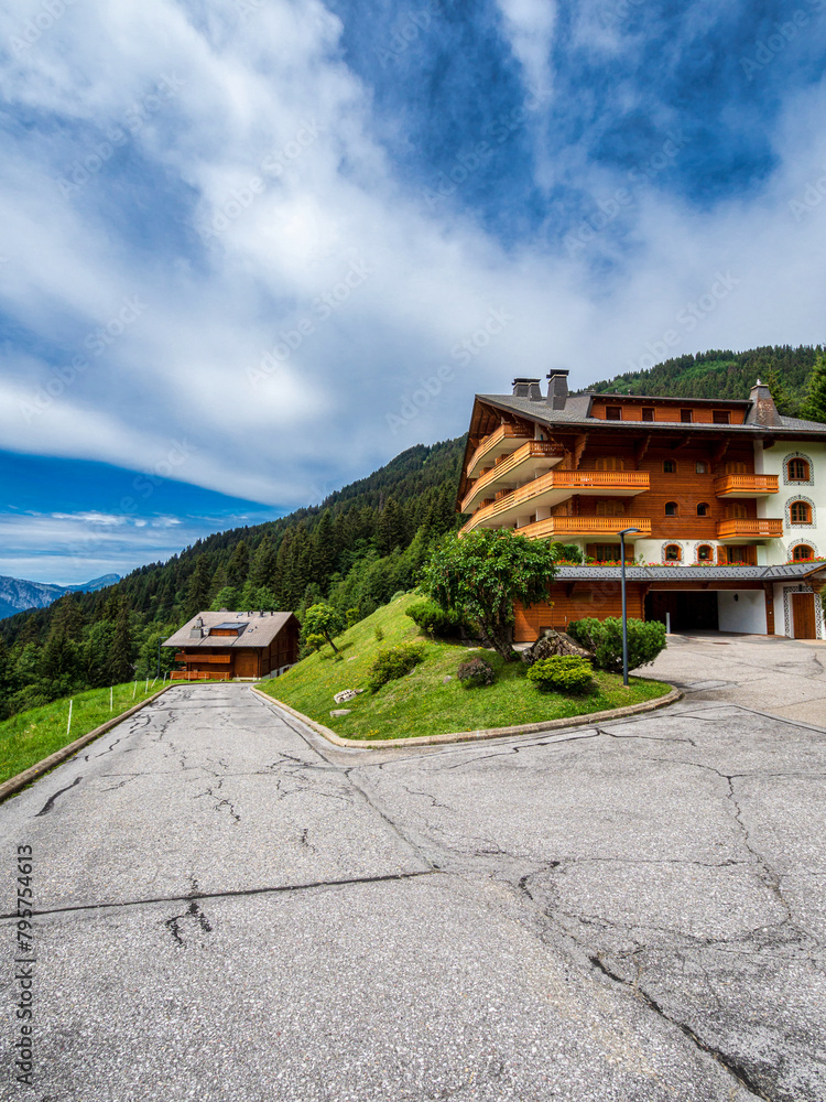 Obraz premium Alpine Swiss Village. Comfort and tranquility.