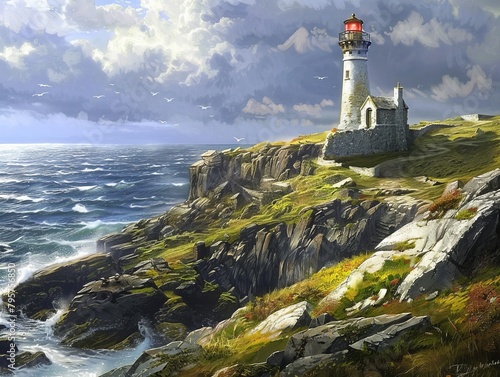 Um farol na escarpa da Costa 