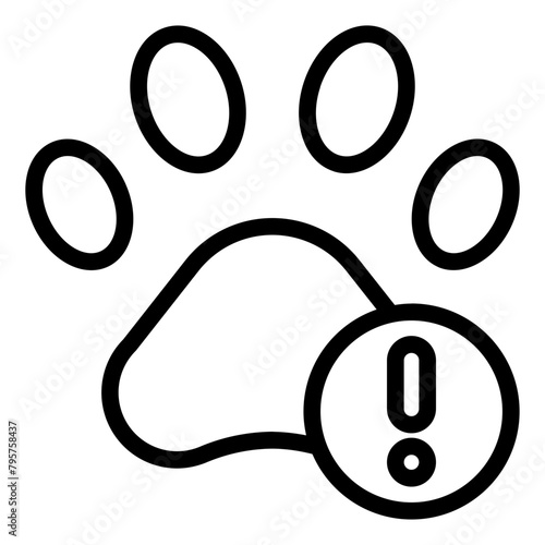 paw pet warning sign allergy icon