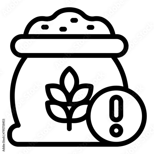 wheat gluten sack warning sign allergy icon