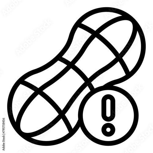 peanut warning sign allergy icon