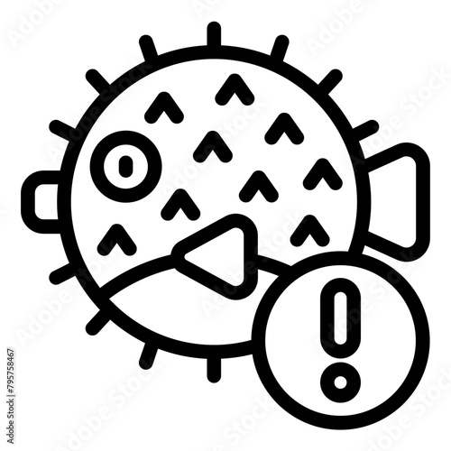 puffer fish animal warning sign allergy icon