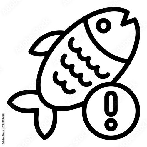 fish food warning sign allergy icon