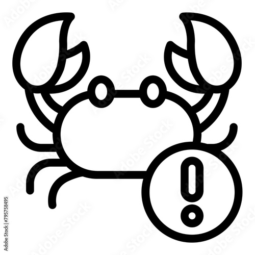 crab food crustacean warning sign allergy icon