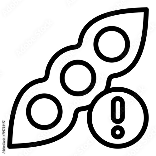 soybean bean food warning sign allergy icon