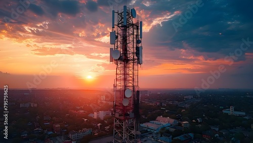 Enhanced Telecom Tower Technology for Improved Coverage and User Experience. Concept Telecom Tower, Enhanced Technology, Improved Coverage, User Experience, Telecom Industry