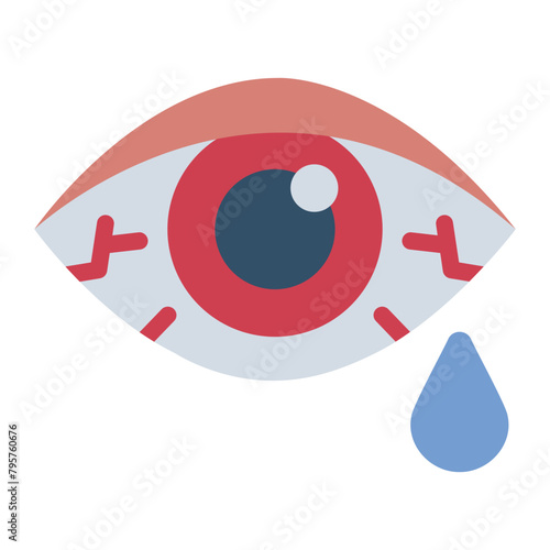 Swollen Eye sickness allergy symptons icon photo