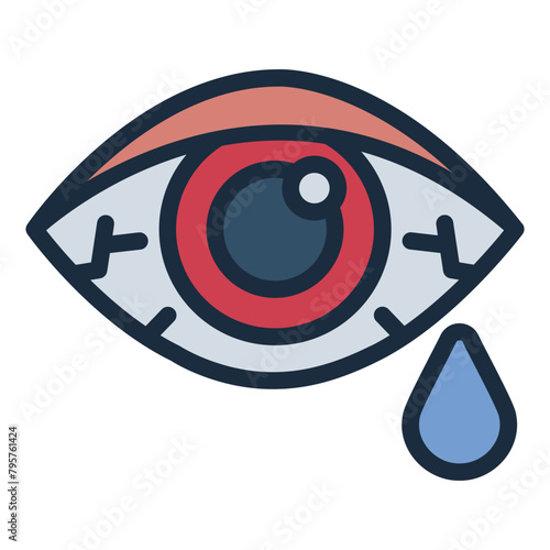 Swollen Eye sickness allergy symptons icon photo