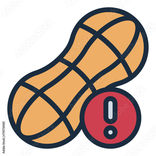 peanut warning sign allergy icon