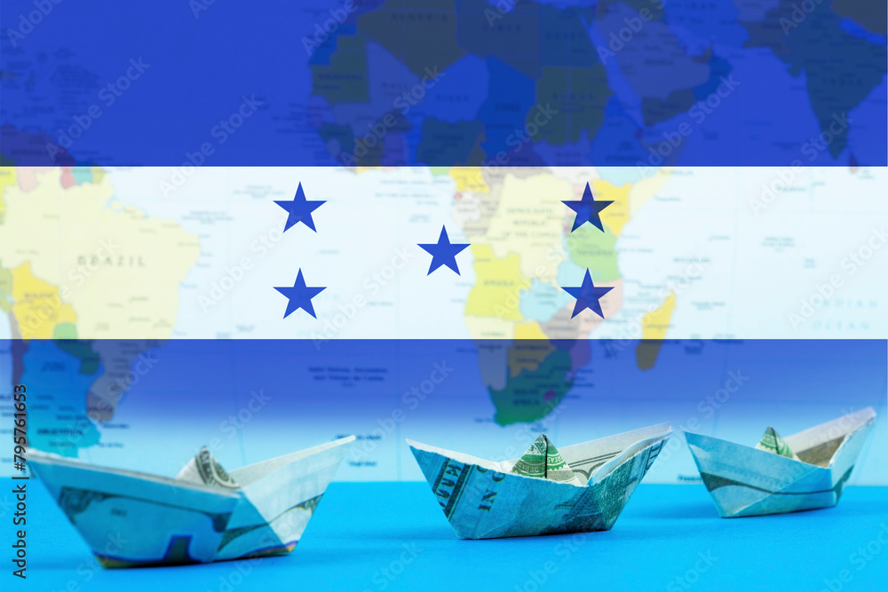 Sea transport of Honduras concept, bulk carrier or trade idea, international transportation