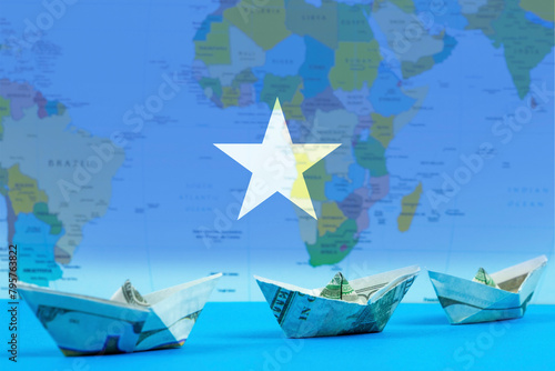 Sea transport of Somalia concept, bulk carrier or trade idea, international transportation