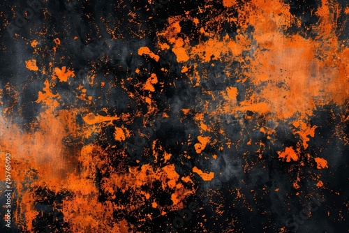 abstract orange and black grunge texture background with grainy noise effect retro style digital painting