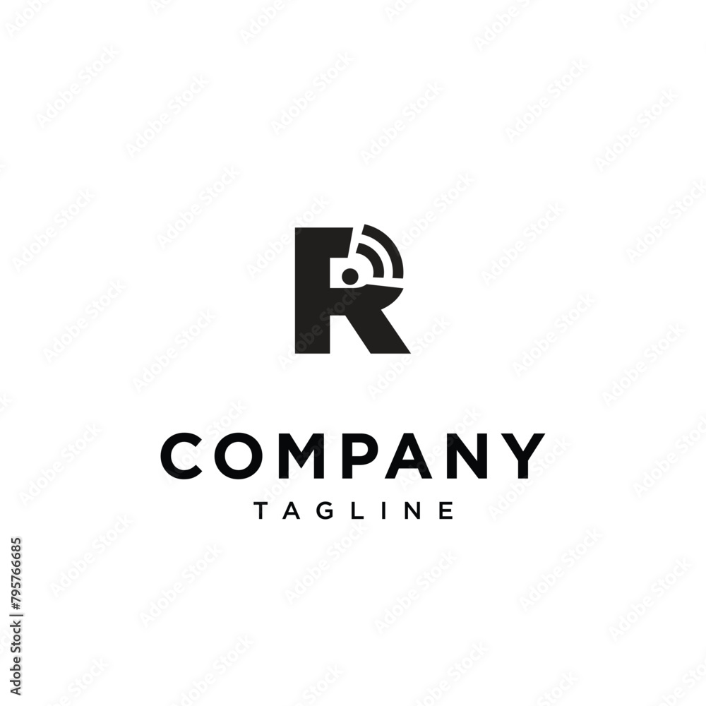 Letter R wifi signal logo icon vector template.eps Letter R wifi signal logo icon vector template.eps