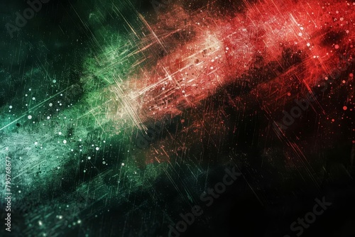 black red and green grungy noise texture background with bright light glow retro abstract illustration